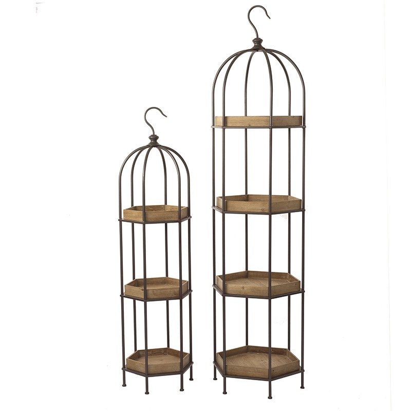 Industrial Style Hexagonal Bird Cage Shelf Units - Lulu Loves Home - Furniture And Mirrors