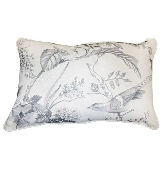 Jarita Grey And White Toile Cushion - Lulu Loves Home - Soft Furnishings