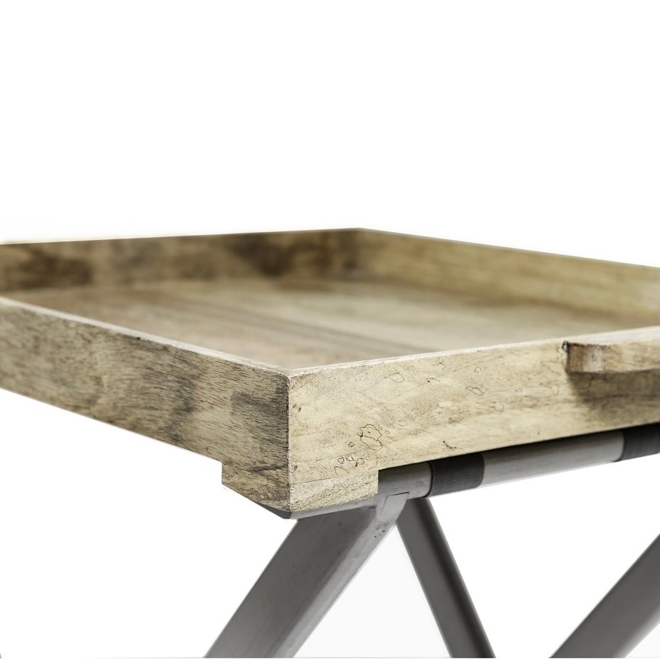 Nordic Grey Wooden Butler Tray Table - Lulu Loves Home - Furniture And Mirrors