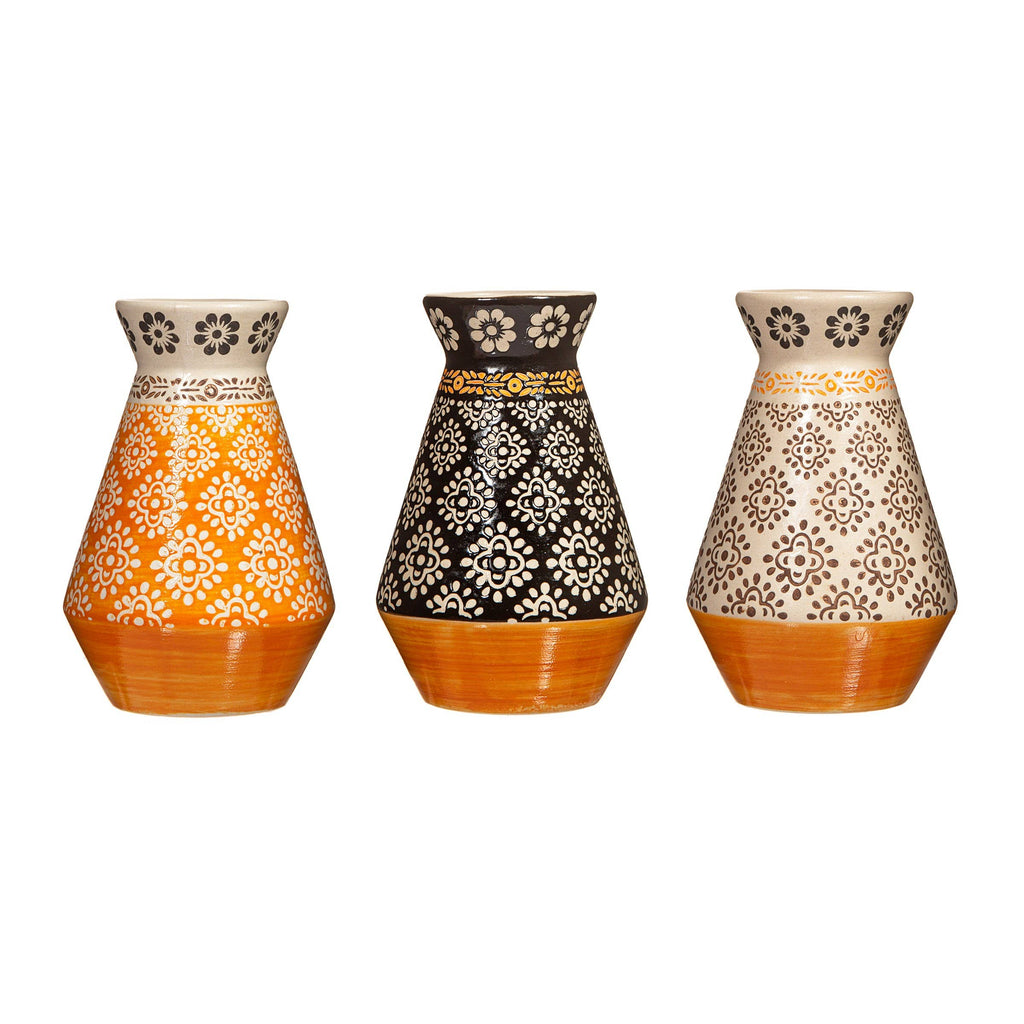 Patterned Nordic Warmth Mini Vases - Set of 3 - Lulu Loves Home - Kitchen & Dining
