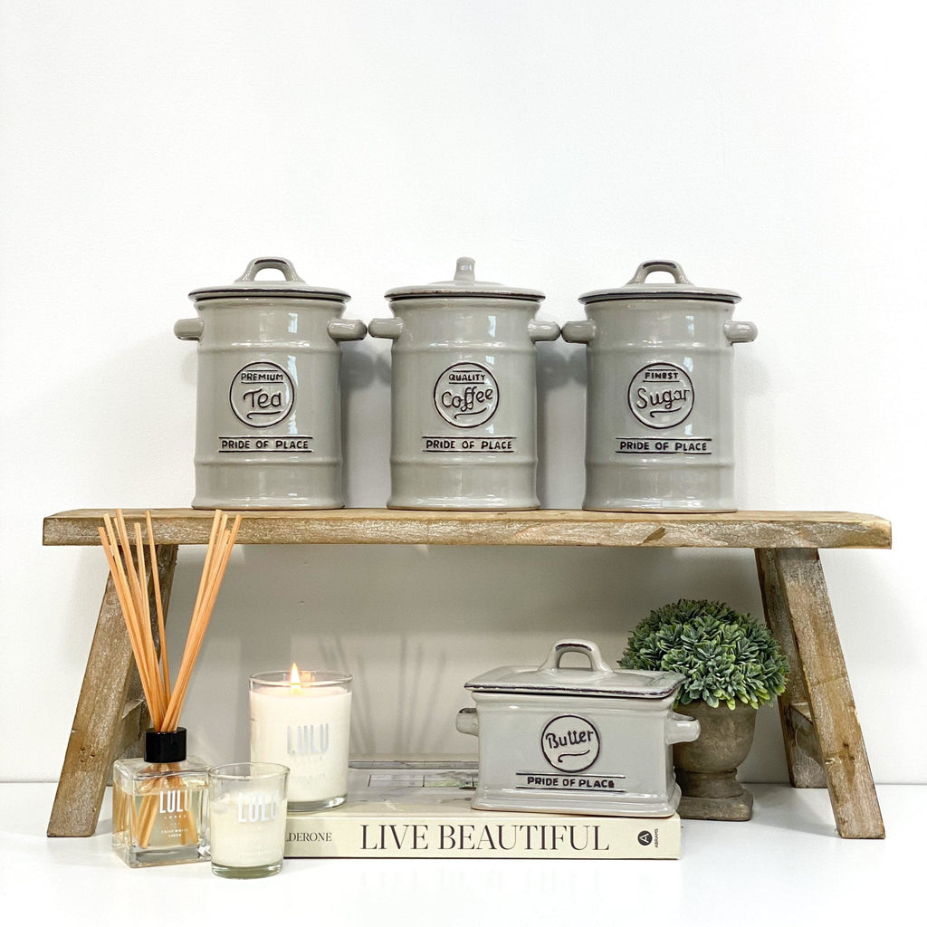 Pride Of Place Coffee Jar Grey - Lulu Loves Home - Kitchen & Dining