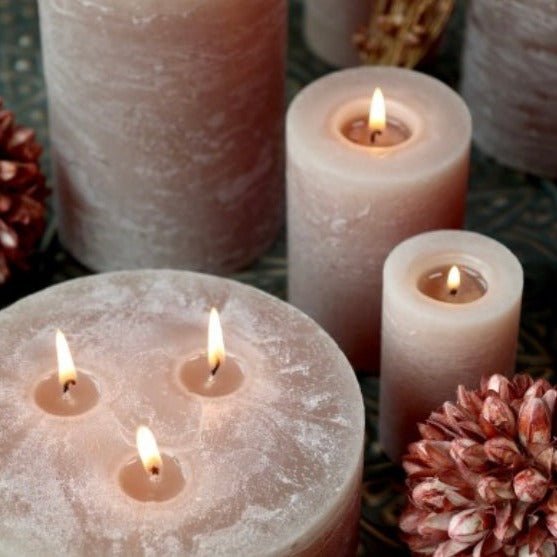 Rustic Pillar Candles - Linen Greige - Lulu Loves Home - Candles - Pillar