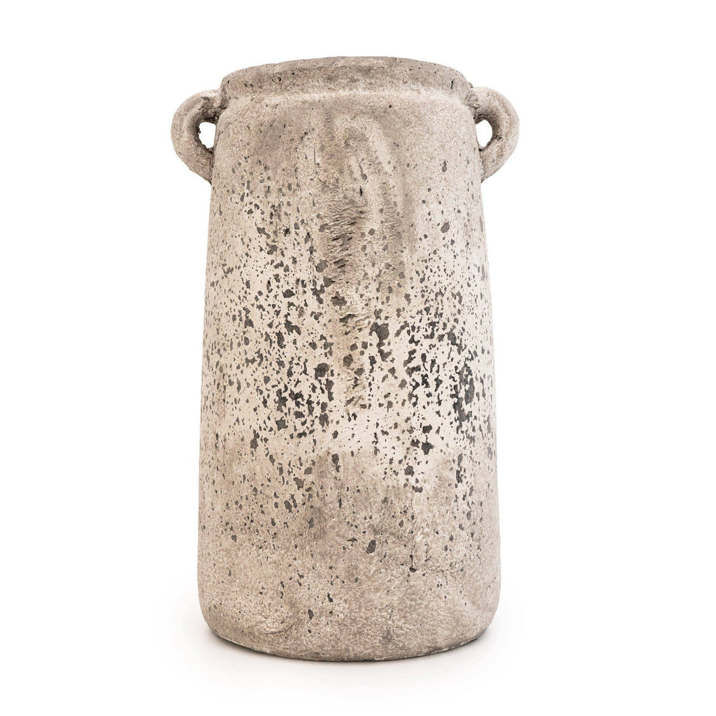 Rustic Stone Grey Tall Urn Vase - Lulu Loves Home - Vases