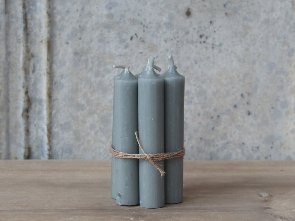 Short Nordic Wax Dinner Candles - Mid Grey - Lulu Loves Home - Candles - Dinner