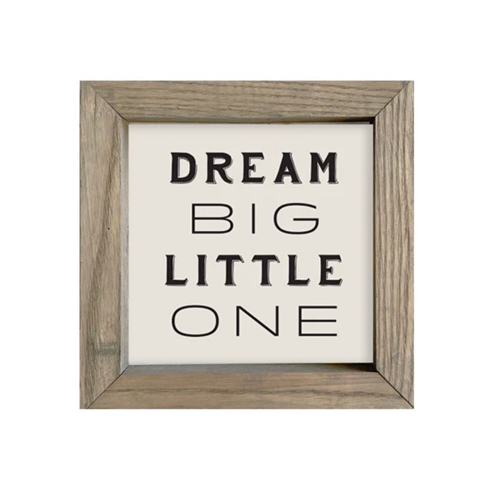 Small Square Rustic Oak Framed Linen Canvas Wall Sign - Lulu Loves Home - Wall Art