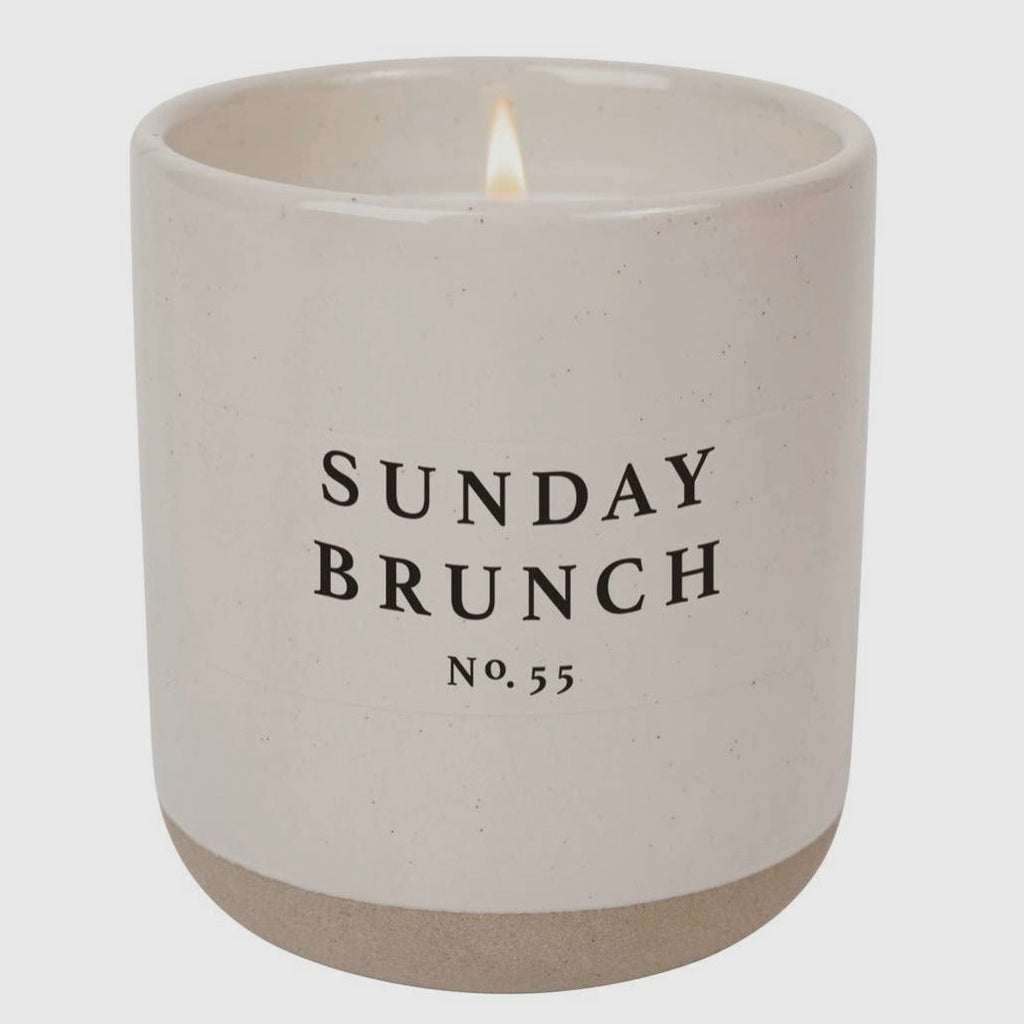 Stoneware Cream Glazed Soy Candle Jar - Sunday Brunch - Lulu Loves Home - Candles - Fragranced
