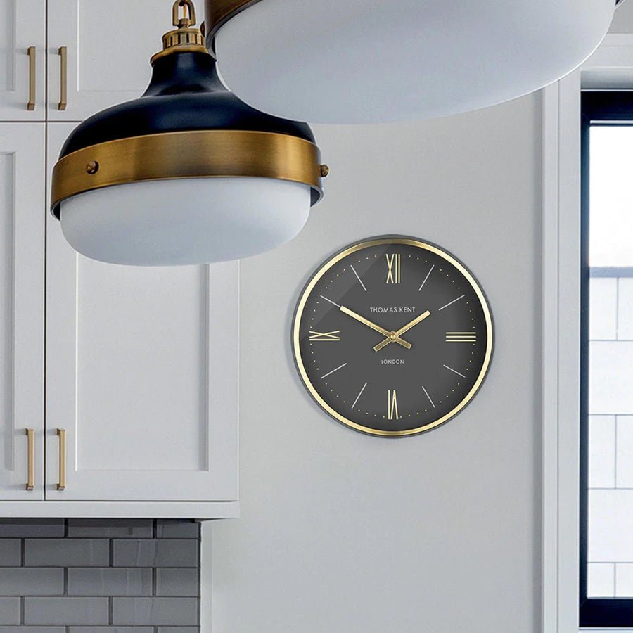 Thomas Kent 10'' Hampton Wall Clock Charcoal - Lulu Loves Home - Clocks