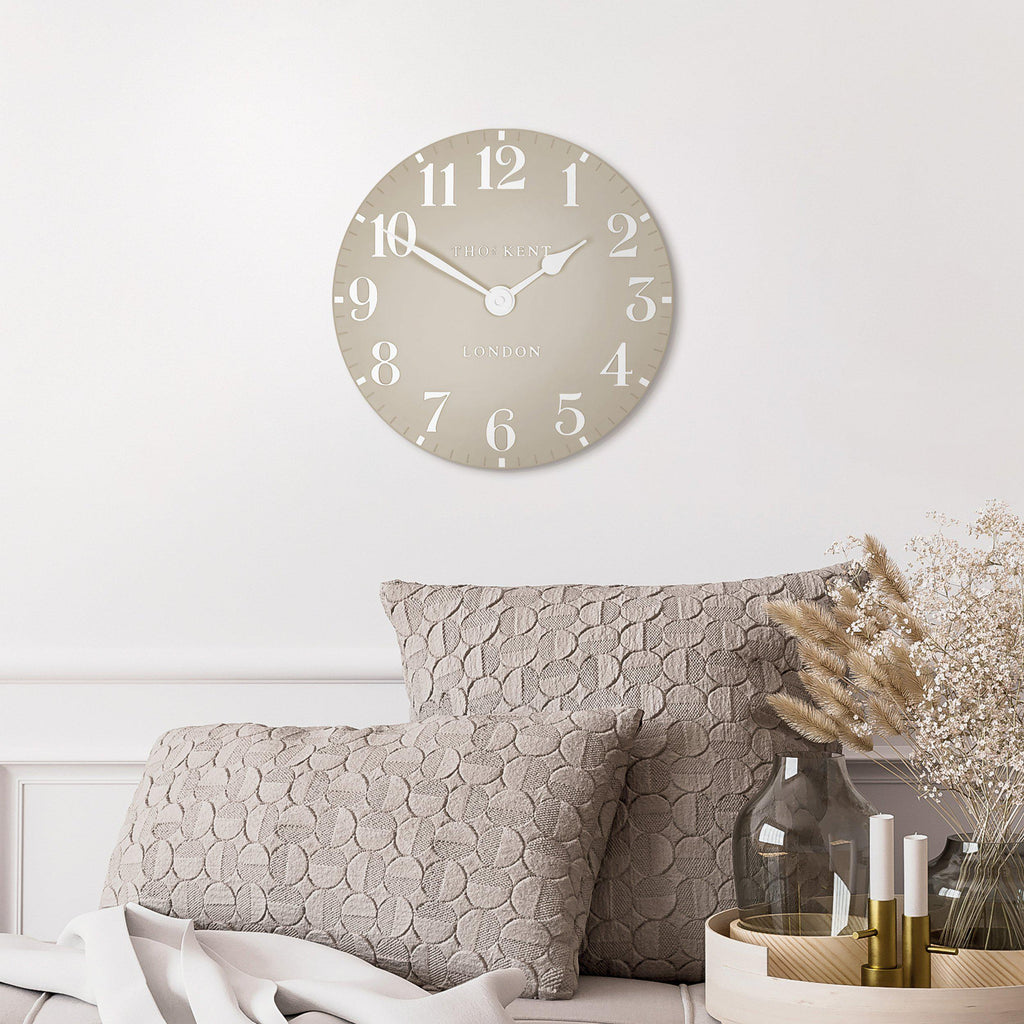 Thomas Kent 12'' Arabic Wall Clock Sand - Lulu Loves Home - Clocks