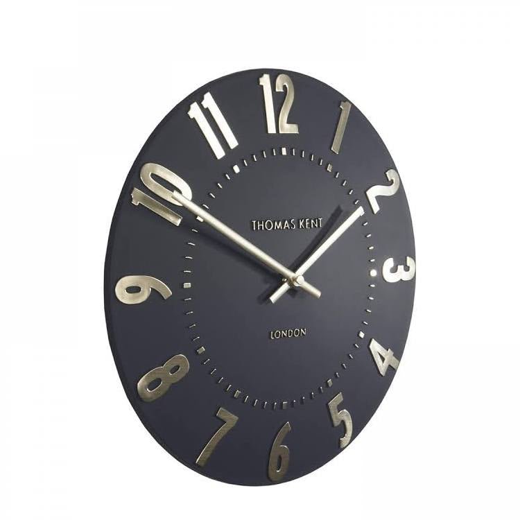 Thomas Kent 12” Mulberry Wall Clock Onyx - Lulu Loves Home - Clocks