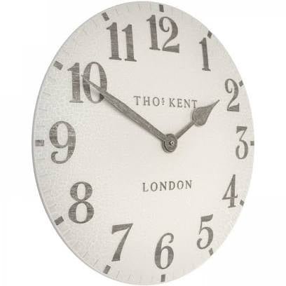 Thomas Kent 20” Arabic Wall Clock Limestone White - Lulu Loves Home - Clocks