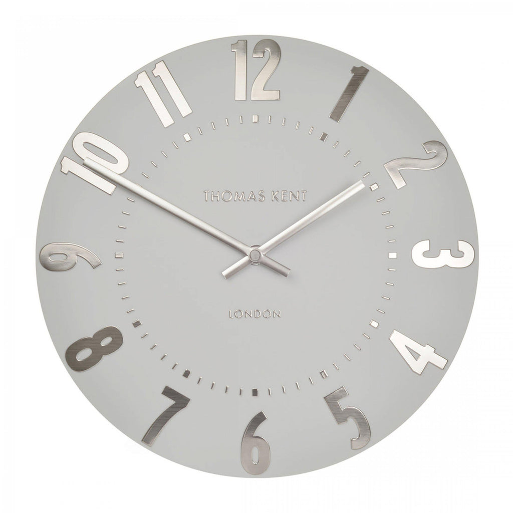 Thomas Kent 20” Mulberry Wall Clock Silver Cloud - Lulu Loves Home - Clocks