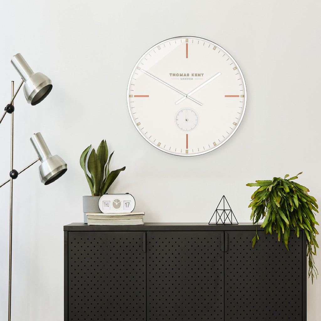 Thomas Kent 21'' Architect Wall Clock Sterling Grey - Lulu Loves Home - Clocks