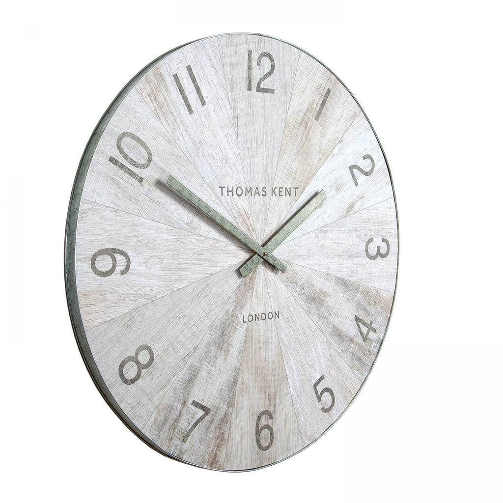 Thomas Kent 30" Wharf Wall Clock Pickled Oak - Lulu Loves Home - Clocks