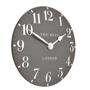 Thomas Kent 12” Arabic Wall Clock Colour Dolphin Grey - Lulu Loves Home - Clocks