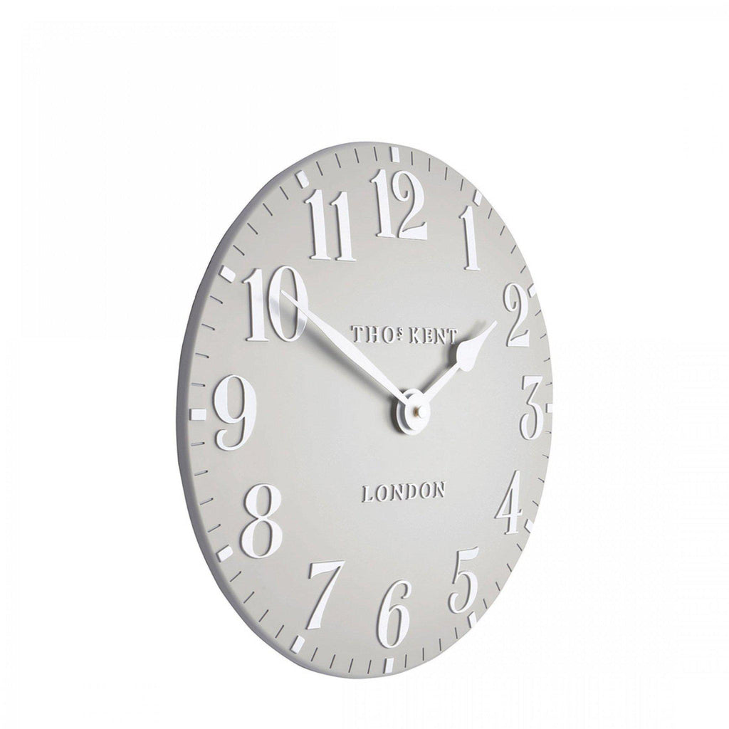 Thomas Kent 12” Arabic Wall Clock Colour Dove Grey - Lulu Loves Home - Clocks
