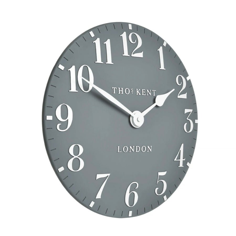 Thomas Kent 12” Arabic Wall Clock Colour Flax Blue - Lulu Loves Home - Clocks