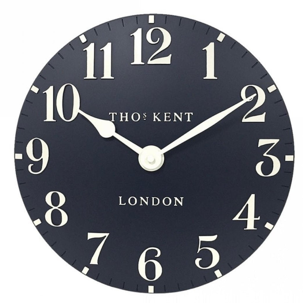 Thomas Kent 12” Arabic  Wall Clock Colour Ink Blue - Lulu Loves Home - Clocks