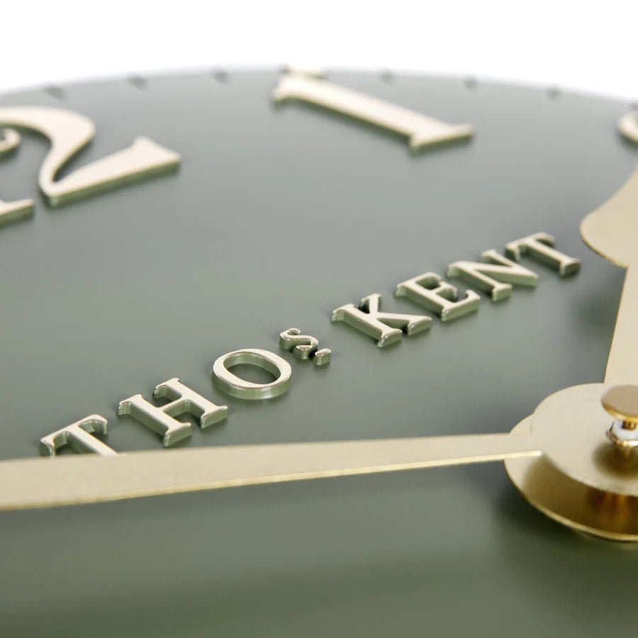 Thomas Kent 12” Arabic Wall Clock Colour Lichen Green - Lulu Loves Home - Clocks