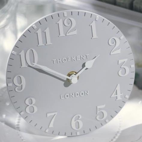 Thomas Kent 6" Arabic Mantle Clock Colour Dove Grey - Lulu Loves Home - Clocks
