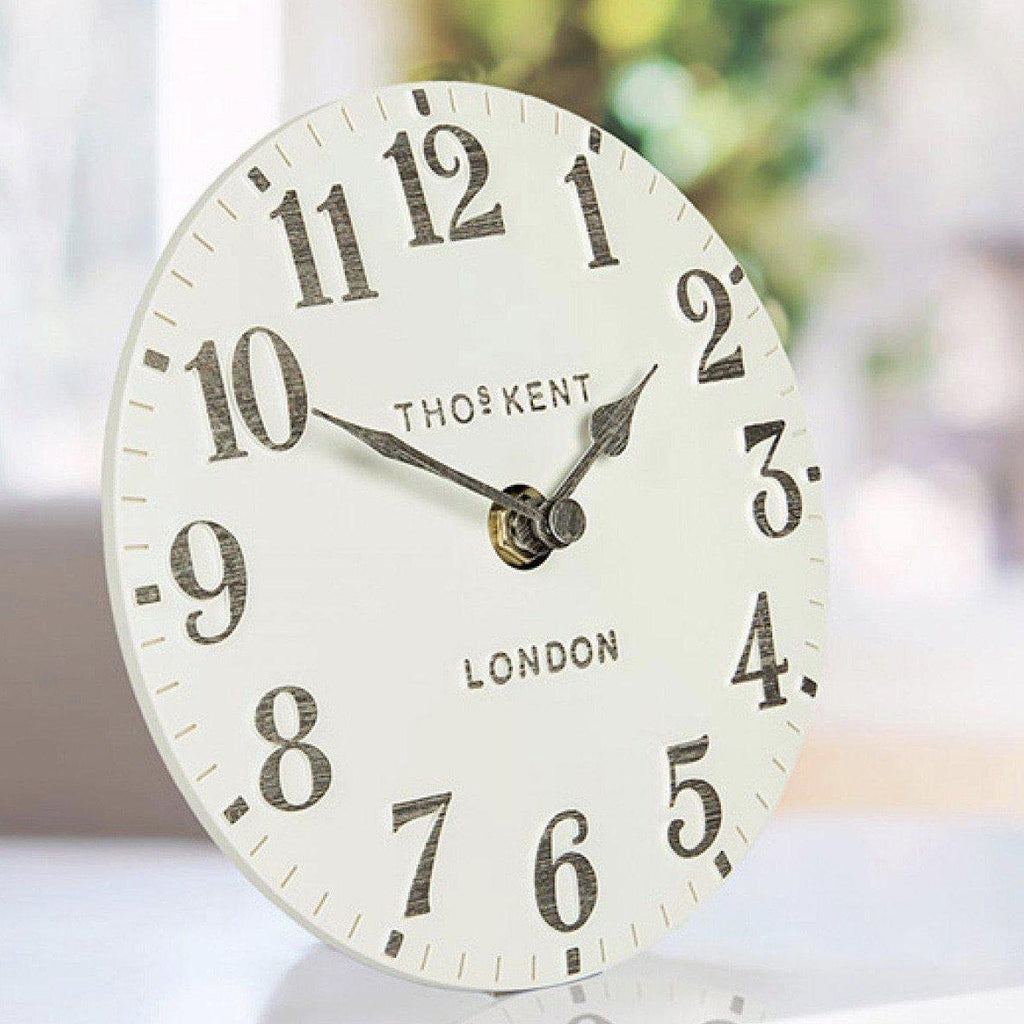 Thomas Kent 6" Arabic Mantle Clock Colour Limestone - Lulu Loves Home - Clocks