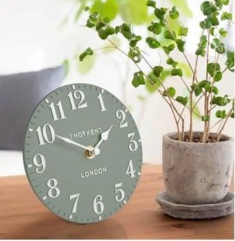 Thomas Kent 6" Arabic Mantle Clock Colour Seagrass Green - Lulu Loves Home - Clocks